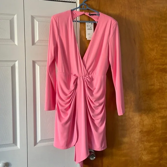 short pink dress zara NEW ZARA SS22 PINK PRINTED MINI DRESS 4786/135 VESTIDO MINI ESTAMPADO ROSA